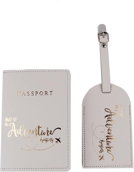 Belsmi Passport and Luggage Tags Set Travel Suitcase Tag (Grey)