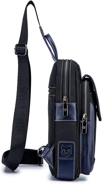 Sling Bag Crossbody Backpack for Men Women Outdoor Travel Tactical Fishing Hunting Hiking Handbag Shoulder Chest Pack Camping Casual Daypack Black Navy
