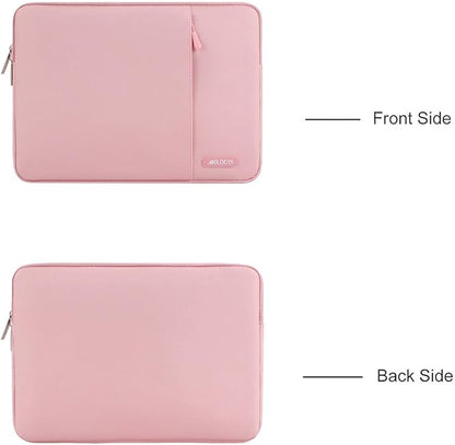 MOSISO Laptop Case 15 inch, 15 inch Laptop Sleeve Compatible with MacBook Air M5 A3448 M4 A3241 M3 A3114 M2 A2941 2026-2023, Dell XPS, Polyester Vertical Computer Sleeve Bag with Pocket, Pink