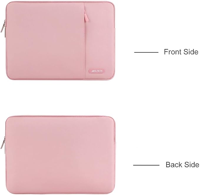 MOSISO Laptop Case 16 inch, 15-15.6 inch Laptop Sleeve Compatible with MacBook Pro 16 M5 M4 M3 M2 M1, HP Acer Dell Lenovo ASUS, Polyester Vertical Computer Sleeve Bag with Pocket, Pink