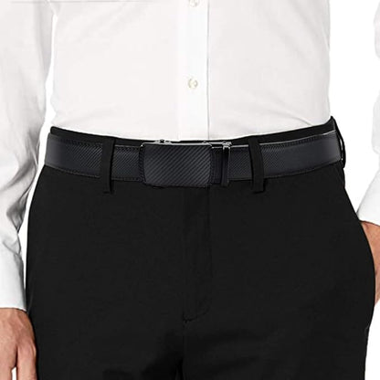 DOOPAI Belt Men, Ratchet Dress Adjustable 1 3/8" Sliding Leather Designer, Size Length Can be Cut, with Gift Box