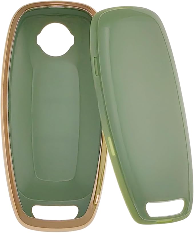 REPROTECTING TPU Key Fob Cover Compatible with Nissan Pathfinder Rogue Kicks (White/Green, 3 Buttons/TPU)