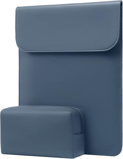 MOSISO Laptop Case 13.3 inch, 13-13.3 inch Laptop Sleeve Compatible with MacBook Neo 13 A18 Pro A3404 /Air 13/Pro 13/Pro 14 M5 M4 M3 M2 M1, Faux Suede Leather Case with Small Bag, Peacock Blue
