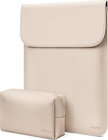 MOSISO Laptop Case 13.3 inch, 13-13.3 inch Laptop Sleeve Compatible with MacBook Neo 13 A18 Pro A3404 /Air 13/Pro 13/Pro 14 M5 M4 M3 M2 M1, Faux Suede Leather Case with Small Bag, Apricot