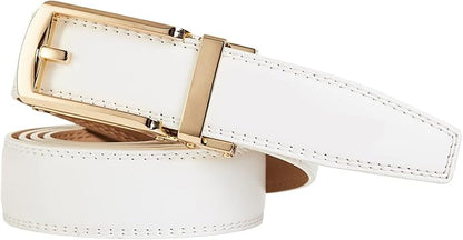 Tonywell Mens Leather Ratchet Belts with Click Buckle Perfect Fit Dress Belt 30mm Wide