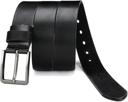 DOOPAI Men's Genuine Leather Casual Belt -Full Grain Leather Belt for Men- 1.5" Handmade Jeans Belt with Gift Box