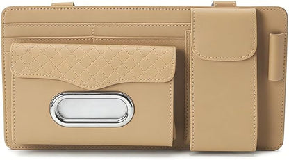 Car Sun Visor Organizer for Lexus LC 2017–2025 2026 Z100,Multi-Pocket Auto Visor Storage Pouch with Tissue Holder,Eyeglass Case,Card Slots & Pen Holder,Sun Visor Organizer
