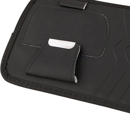 Car Sun Visor Pocket Organizer, Car CD or DVD Holder Storage Case, Multi-Pocket Visor Organizer Storage Pouch, Glasses Clip Storage Bag, Auto Interior Accessories Pocket Organizer (Gray)