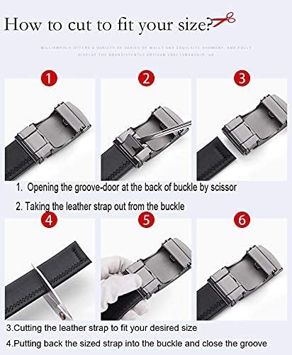 VANNANBA Mens Ratchet Belts Genuine Leather Designer Belt with Automatic Buckle Alloy Gift for Men