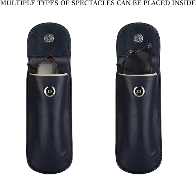 Adamis Full Grain Genuine Leather Spectacles Hard Shell Case for Men and Women