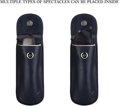 Adamis Full Grain Genuine Leather Spectacles Hard Shell Case for Men and Women