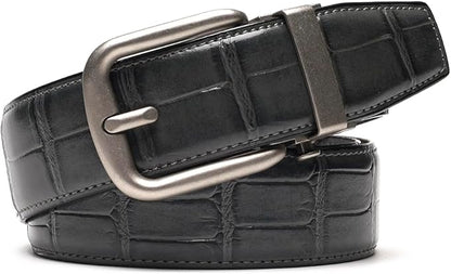 Fabio Valenti Men's Genuine Leather Ratchet Dress Belt with Automatic Buckle, Adjustiable Sizes, Handmade, All leather Strap