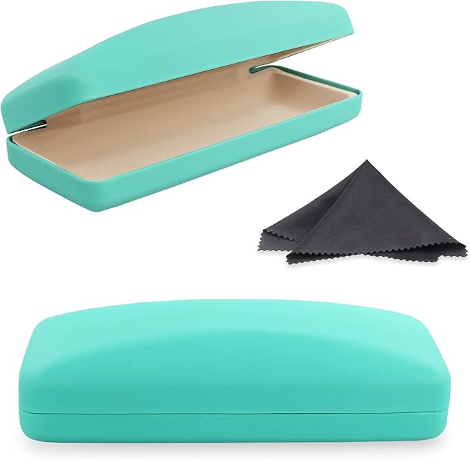 SMARTTOP Hard Shell Eyeglass Case- Glass Case With Cleaning Cloth, Glasses Case hard shell for men women