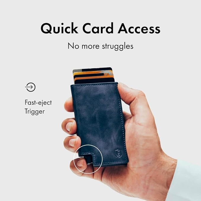 Ekster - Parliament Pop Up Minimalist Wallet for Men - Mens Wallets Leather - RFID Blocking Card Holder Wallet with Push Button and Card Ejection - Leather Wallet - Easy Access
