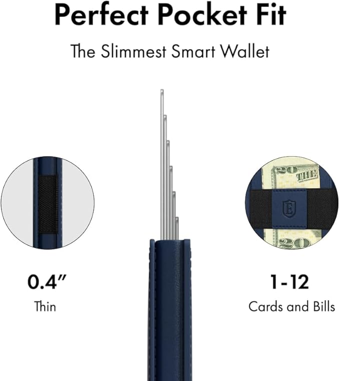 Ekster - Parliament Pop Up Minimalist Wallet for Men - Mens Wallets Leather - RFID Blocking Card Holder Wallet with Push Button and Card Ejection - Leather Wallet - Easy Access