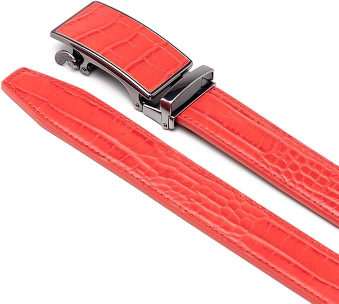 Fabio Valenti Mens Belt,Ratchet Belt Dress with 1 3/8" Genuine Leather with Easier Adjustable Buckle, Trim to Fit