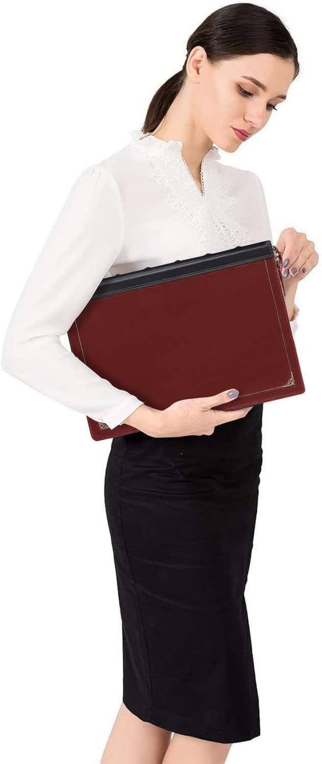 MOSISO Compatible with MacBook Pro 14 inch Case 2025-2021 M5 A3434 M4 A3112 A3185 A3401 M3 A2918 A2992 M2 A2779 M1 A2442, PU Leather Laptop Sleeve Vintage Zippered Protective Case Cover, Wine Red