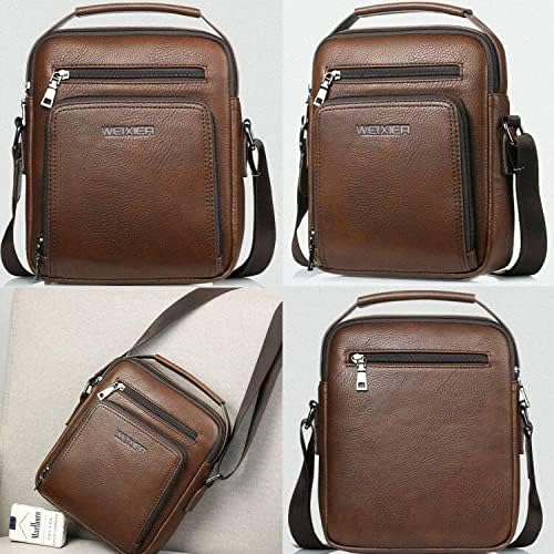 Zipper Buckle Leather Messenger Bag Crossbody Shoulder Bag Vintage Handle Bags | Zipper, Buckle, Leather, Vintage