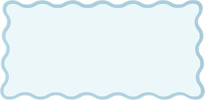 Ralxion Scalloped Desk Mat, 31.5" x 15.7", PU Leather, Waterproof Anti-Slip, Cute Aesthetic Desk Pad for Office/Home/Game/Vanity (Blue, Large)