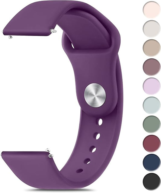 Meliya 22mm Watch Bands Quick Release Replacement Wristband, Soft Silicone Sport Replacement Straps for Men Women