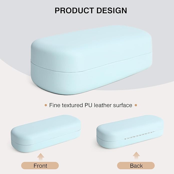 Marvolia Glasses Case Large Hard Shell Eyeglasses Case PU Leather Protective Case for Sunglasses Eyeglasses