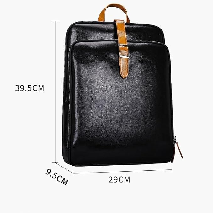 Business leather backpack casual laptop backpack