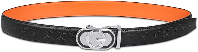 Aurolran Men&Womens Leather Dress Belt Business Automatic Buckle Belt Color-Black Silver Gold