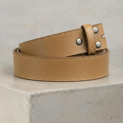 BC Belts Leather Belt Strap with Vintage Distressed Texture 1.5" Wide with Snaps and without Buckle