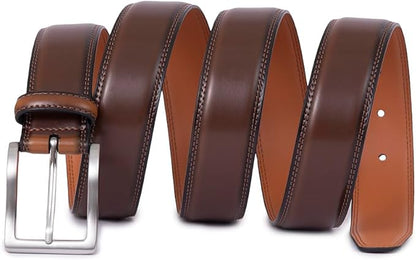 Fabio Valenti Genuine Leather Dress Belts For Men - Mens Belt For Suits, Jeans, Uniform With Single Prong Buckle