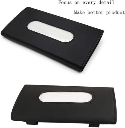 Fredysu Car Visor Tissue Holder, Sun Visor Napkin Holder Backseat Tissue Case, Premium Car Tissue Box for car, Vehicle (Black)