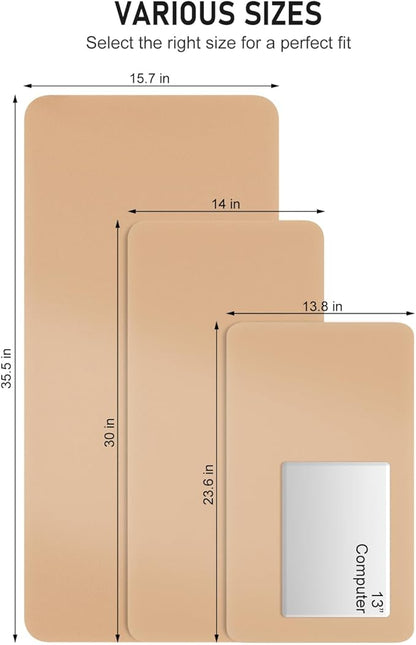 Desk Pad, 23.6" x 13.8" PU Leather Non-Slip Desk Mat Large Mouse Pad for Desktop, Waterproof Laptop Computer Writing Mat for Office, Home, Work, Gaming, Lead Yellow