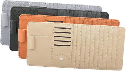 SHERCHPRY 2pcs Sun Visor Storage Bag Vehicle Storage Bag Cd Holder Car Visor Organizer Leather Organizer