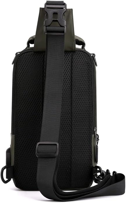Hebetag Leather Sling Bag Crossbody Backpack for Men Women Travel Outdoor Camping