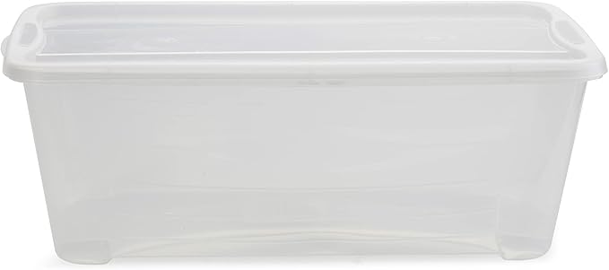 Life Story 6 Liter Shoe, Accessory, and Closet Plastic Storage Box Multi-Purpose Lidded Stacking Tote Containers, Clear (160 Pack)