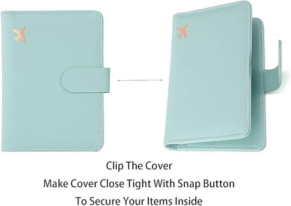 Melsbrinna Premium Leather Passport Holder Covers Case, Waterproof Rfid Blocking Travel Wallet Passport Holder with Pen Holder, Cute Passport Book for Women/Men
