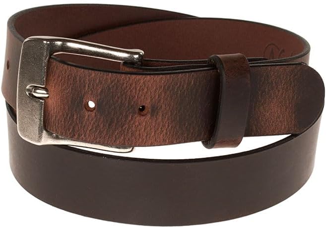 Men's Leather Belt, Made in USA, Full-Grain Leather, Casual Everyday Wear Belts, Amish Handmade 1.5" Width