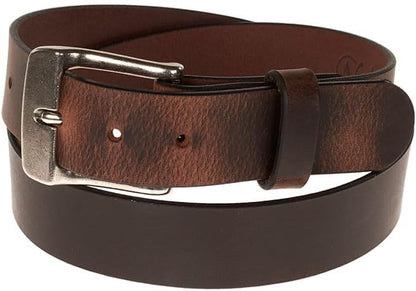 Men's Leather Belt, Made in USA, Full-Grain Leather, Casual Everyday Wear Belts, Amish Handmade 1.5" Width