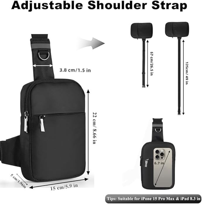 BROADREAM Mini Sling Bag for Men Women Small Crossbody Backpack Shoulder Bags with RFID & Waterproof for Hiking Trave Running