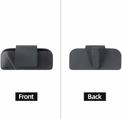 BETTERHUMZ Car Eyeglasses Holder Storage Case Compatible with BMW 5 6 GT X5 X6 Serie E60 E70 E71 G30 G38 525i 530i 540i for Alcantara Sunglasses Organizer Box Accessories (NAPA leather)