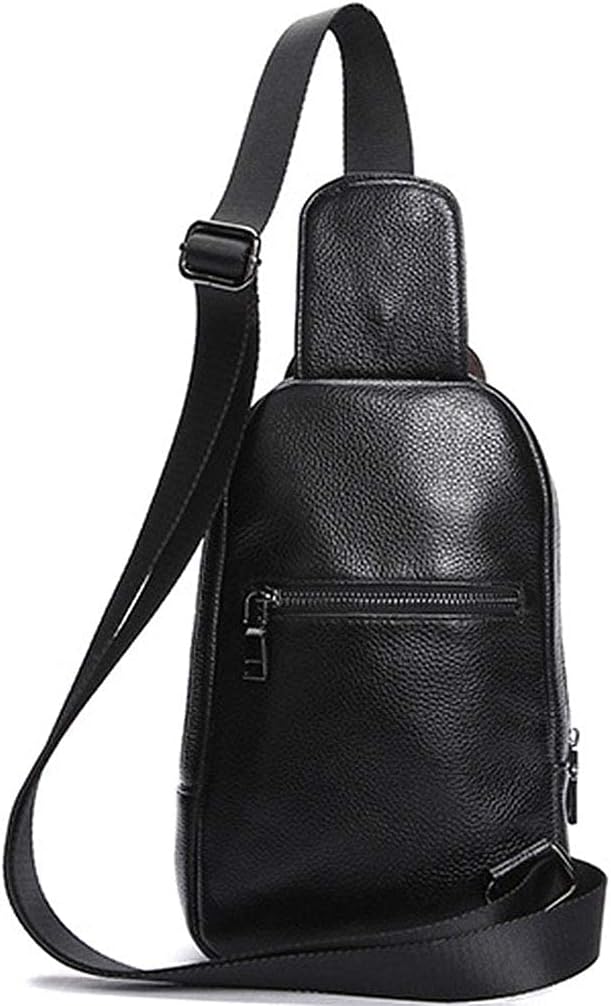 Hebetag Crocodile Genuine Leather Sling Chest Bag for Men&Women Travel Outdoor Hunting Hiking Camping Crossbody Shoulder Pack Pouch Backpack Daypack Black