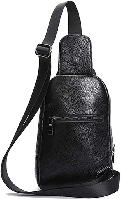Hebetag Crocodile Genuine Leather Sling Chest Bag for Men&Women Travel Outdoor Hunting Hiking Camping Crossbody Shoulder Pack Pouch Backpack Daypack Black