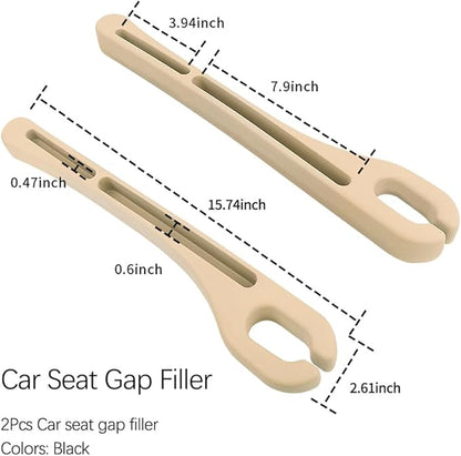 Stacool [2026 Upgrade] 2PCS Car Seat Gap Filler with Phone Holder,Multi-Function Car Side Seat Gap Filler for Prevent Items Falling,Universal Car Seat Organizer Car Accessories (Beige)