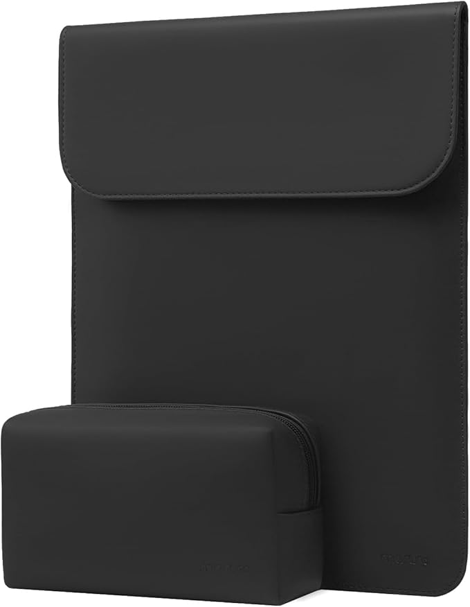 MOSISO Laptop Case 13.3 inch, 13-13.3 inch Laptop Sleeve Compatible with MacBook Neo 13 A18 Pro A3404 /Air 13/Pro 13/Pro 14 M5 M4 M3 M2 M1, Faux Suede Leather Case with Small Bag, Black