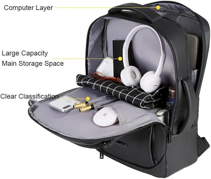 Laptop Backpack, Business Anti Theft Slim Sturdy Laptops Backpack with USB Charging Port, Water Resistant Travel Backpack Computer Bag Gifts for Men & Women Fits 15.6 Inch Notebook-Black