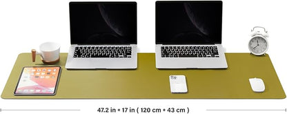 Large Cork Desk Mat - 47.2"x 17" Desk Pad for Office and Home - Ideal for Large Mouse Pad and Desk Mats on Top of Desks(Olive Green)