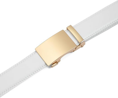 Founders & C Men's Ratchet Belt 1 3/8",Leather Dress Belt Adjustable with Click Sliding Buckle Trim to Exact Fit