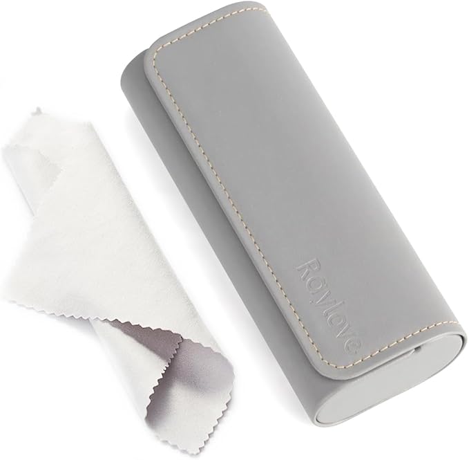 RayLove Glasses Case Hard Shell, Travel Sunglasses Case, Leather Hard Eyeglass Case for Women, Reading Glasses Case for Men