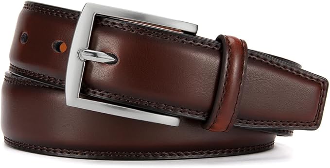DOOPAI Mens Dress Belt - Genuine Leather Dress Belts For Men,Casual Suit Jeans Belt-Single Prong Buckle black belt