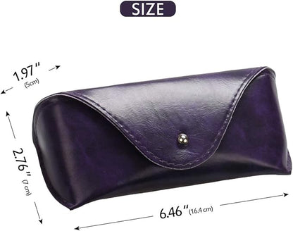 LogHog Portable Leather Glasses Case,Flexible Sunglasses Pouch Slim Case for Women Men Horizontal Eyeglass Case