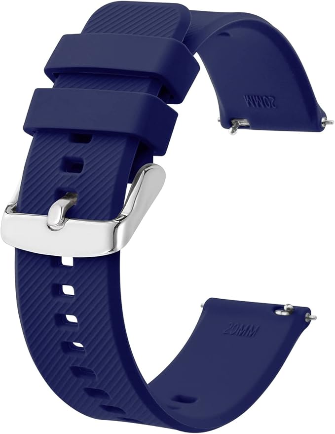 BISONSTRAP Watch Strap 18mm 19mm 20mm 21mm 22mm, Quick Release Silicone Watch Bands for Men Women